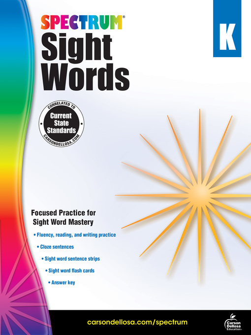 Title details for Spectrum Sight Words, Grade K by Spectrum - Wait list